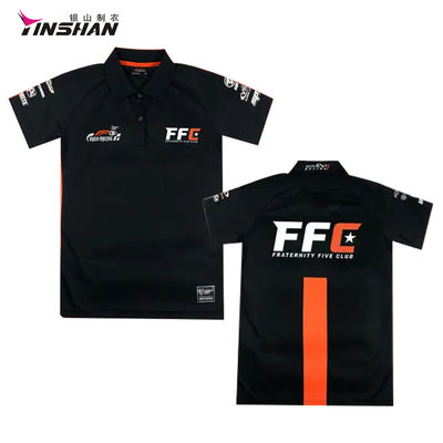 O-Neck Collar F1 Racing Team Quick Dry Pit Crew Polo Shirts 100% Polyester for Adults