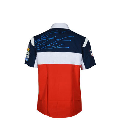 Customized Printing Cotton Racing Team Men's Golf Polo Shirts With Embroidery Design