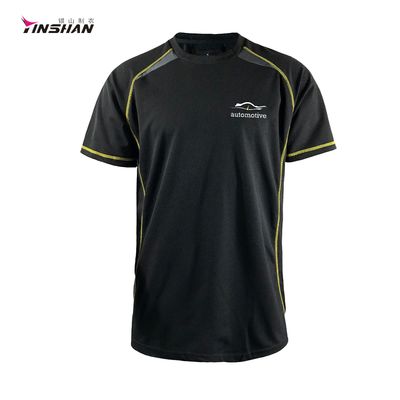 Polyester Cotton Men's Racing Short Sleeve T-shirts with Quick Dry Fabric Customized