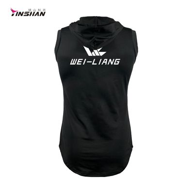 Custom Logo Hot Muscle Sleeveless Shirt for Unisex Summer Casual Hooded Gym Vest