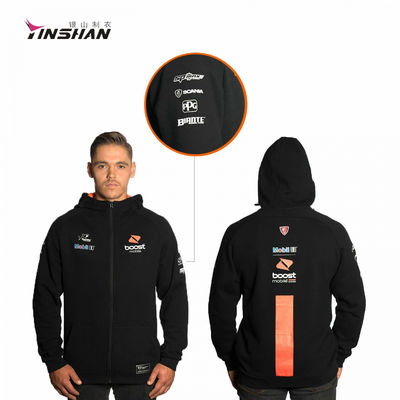 Stylish and Warm Custom Logo Embroidery Racing Hoodies for Teamwear and Sportswear