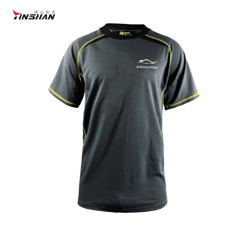 Polyester Cotton Men's Racing Short Sleeve T-shirts with Quick Dry Fabric Customized